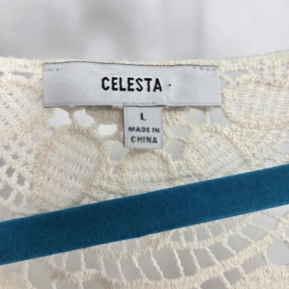 Celesta BOHO lace women's blouse sz Large